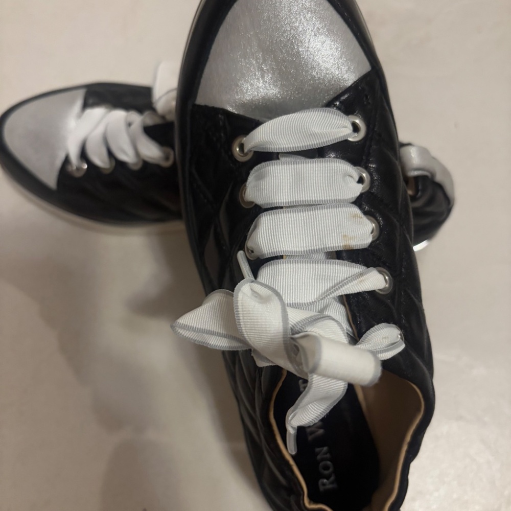 Ron White Novella Quilted sneakers black /silver size 361/2 - Picture 3 of 6